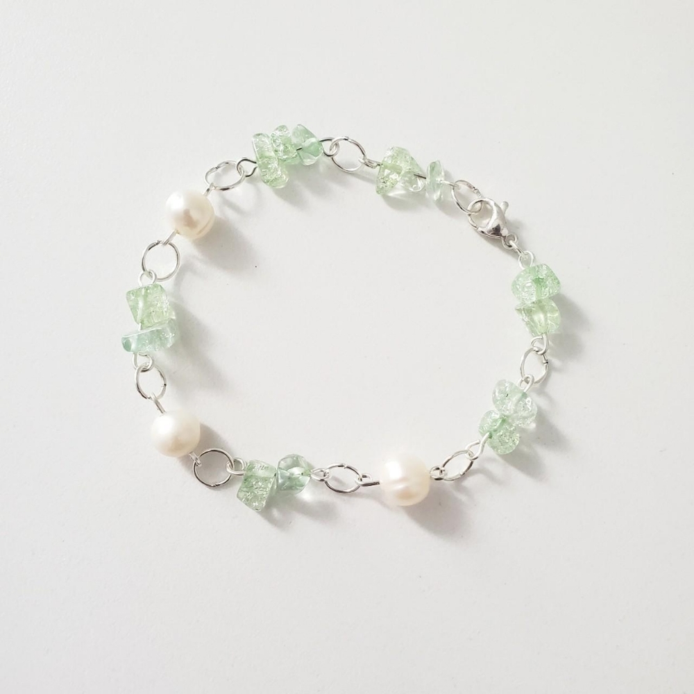 Real Pearl and Gemstone Bracelet